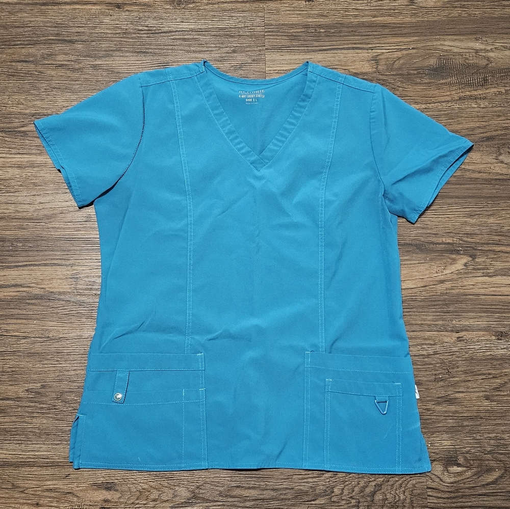 Med Couture Activate Blue Performance Scrub Top